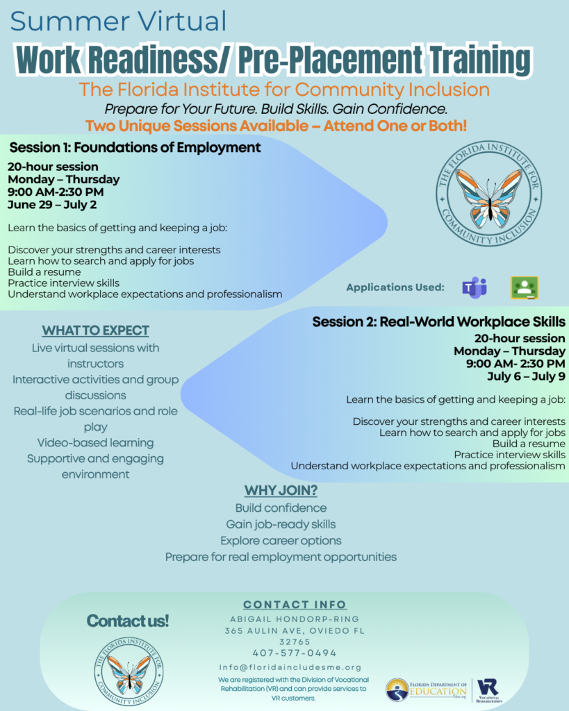 Work Readiness Training - The Florida Institute For Community Inclusion